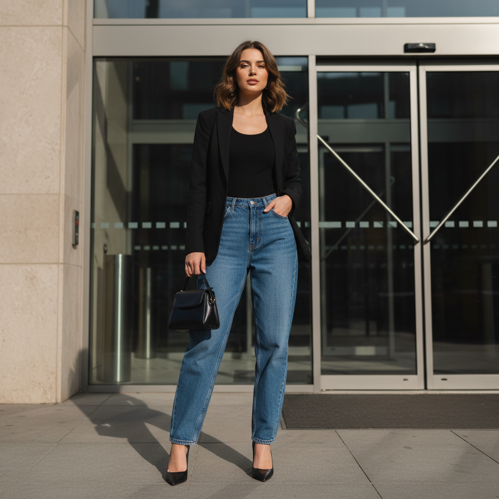 Black Blazer Power Look