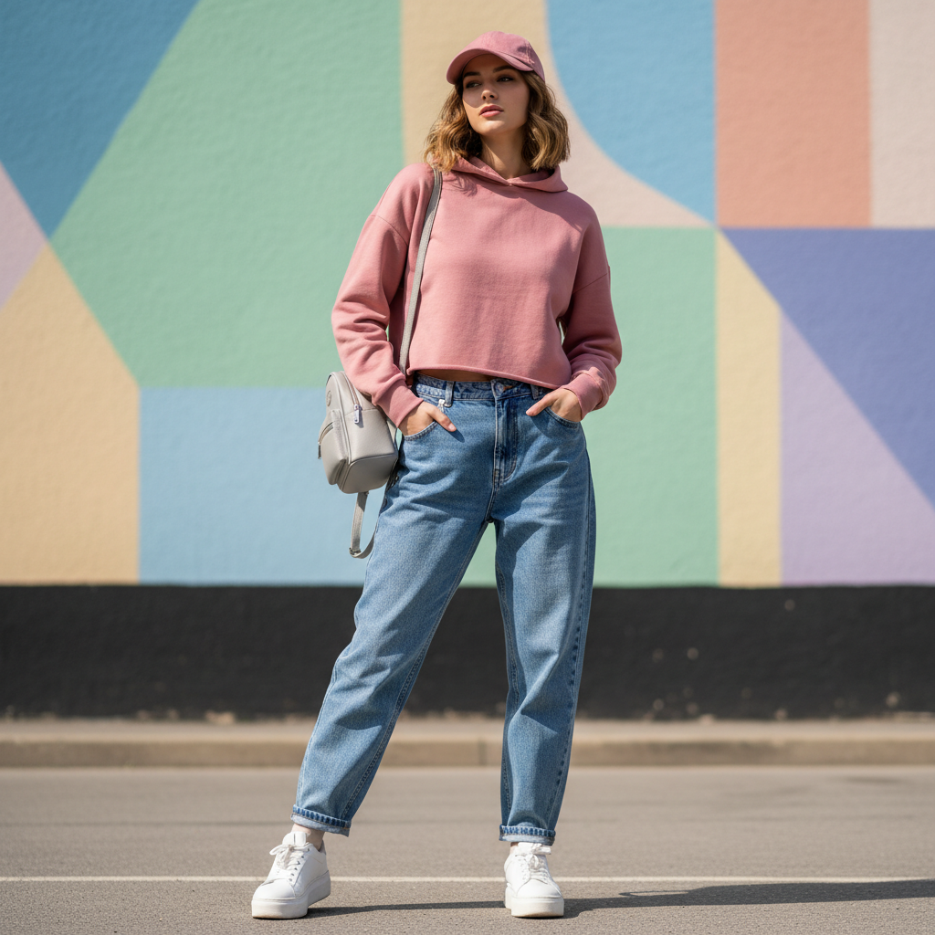 Sporty Cropped Hoodie