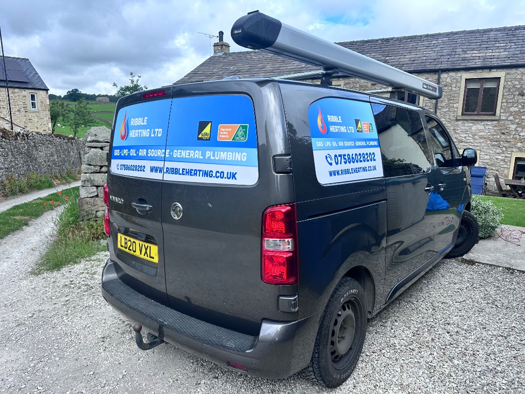 Ribble Heating Ltd van in Settle, North Yorkshire