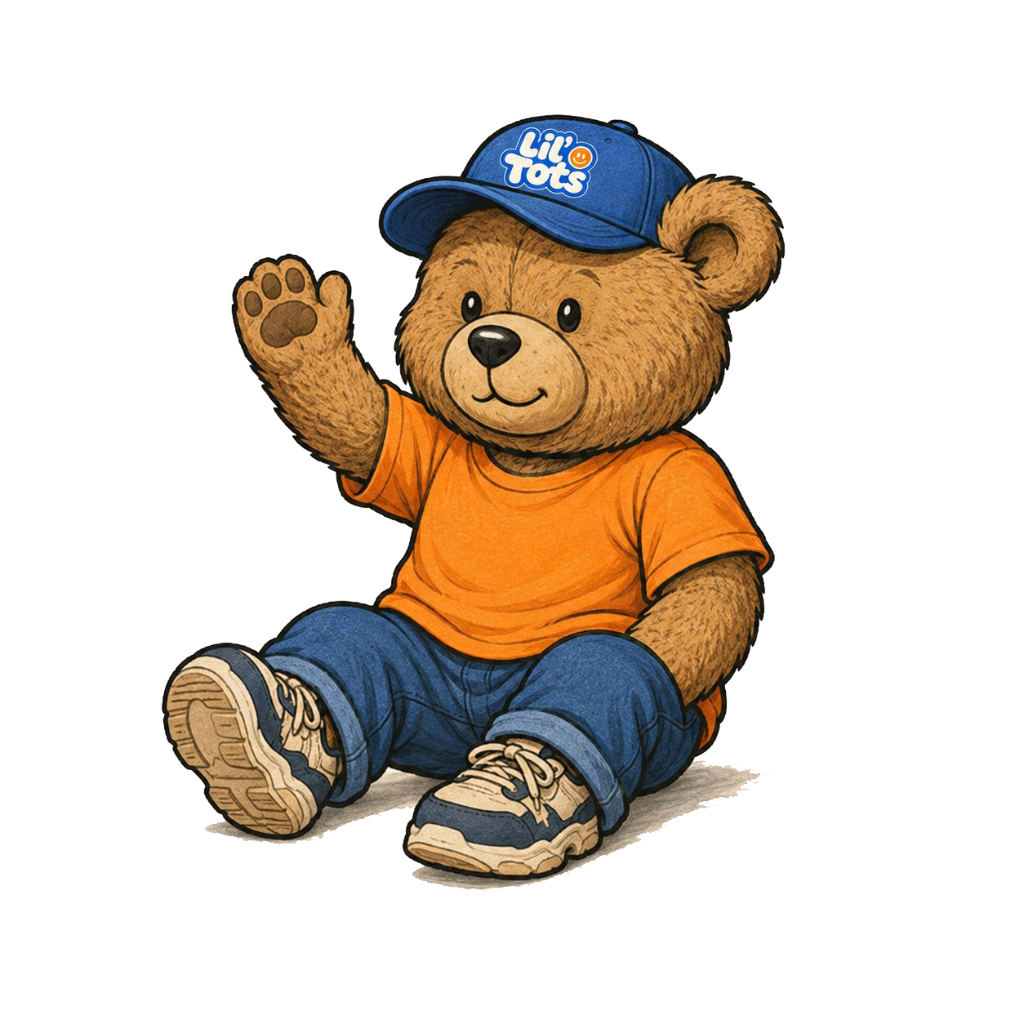 LilTots waving bear mascot