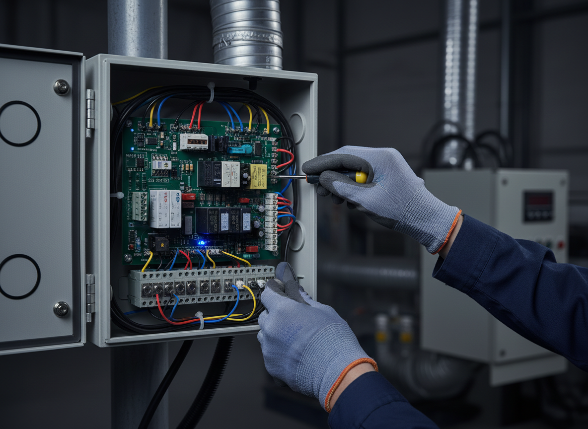 Painel de controle de porta automática