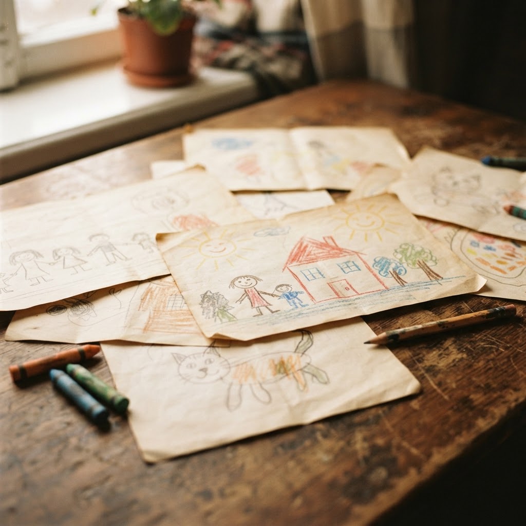 Childhood sketches and drawings