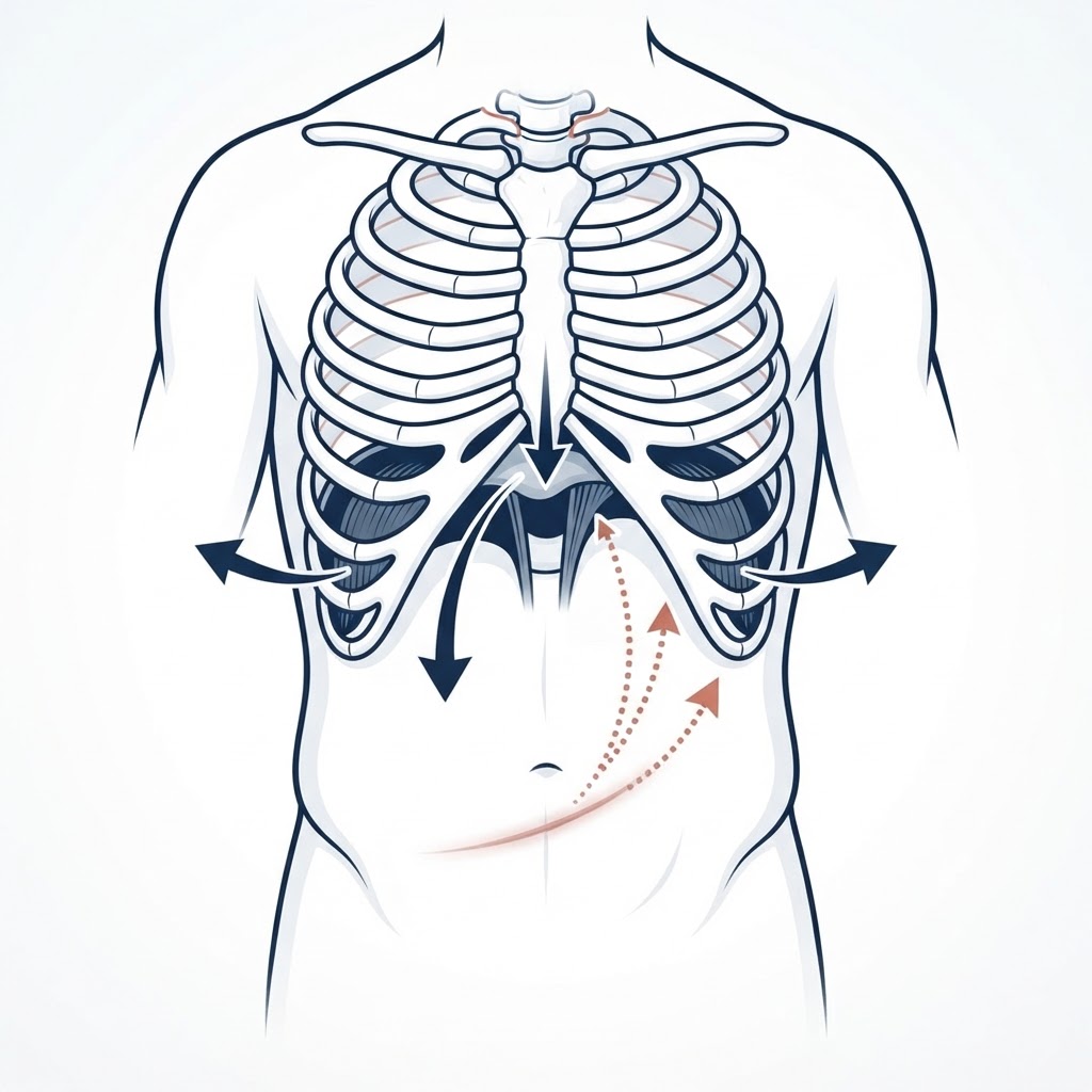 Relazione tra cicatrice addominale, diaframma e meccanica respiratoria