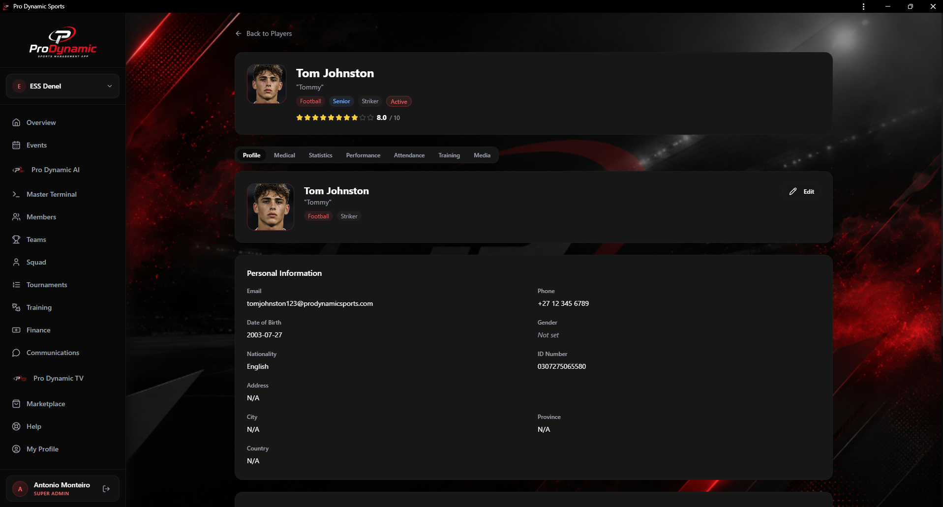 Player & Member Profiles
