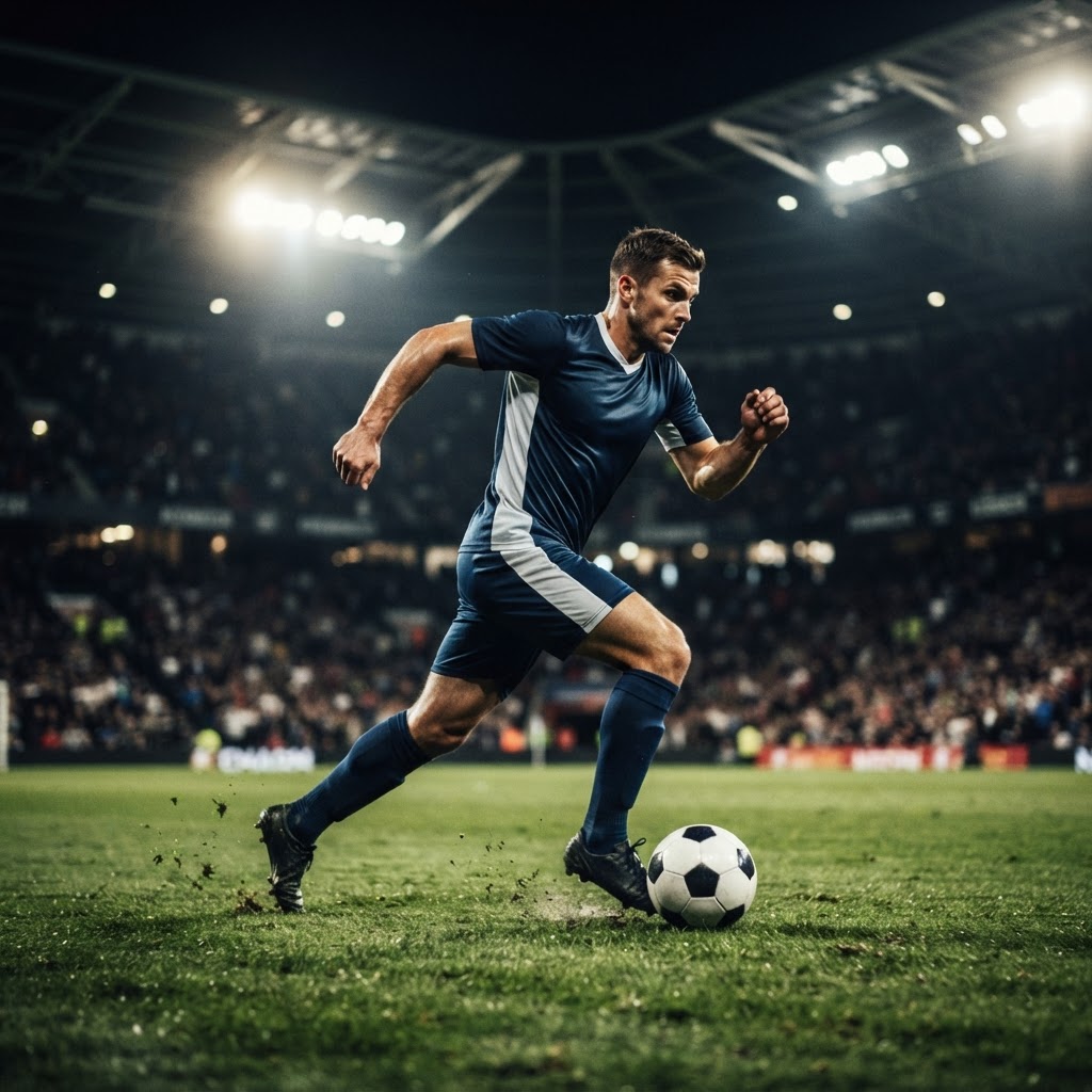 Football player dribbling