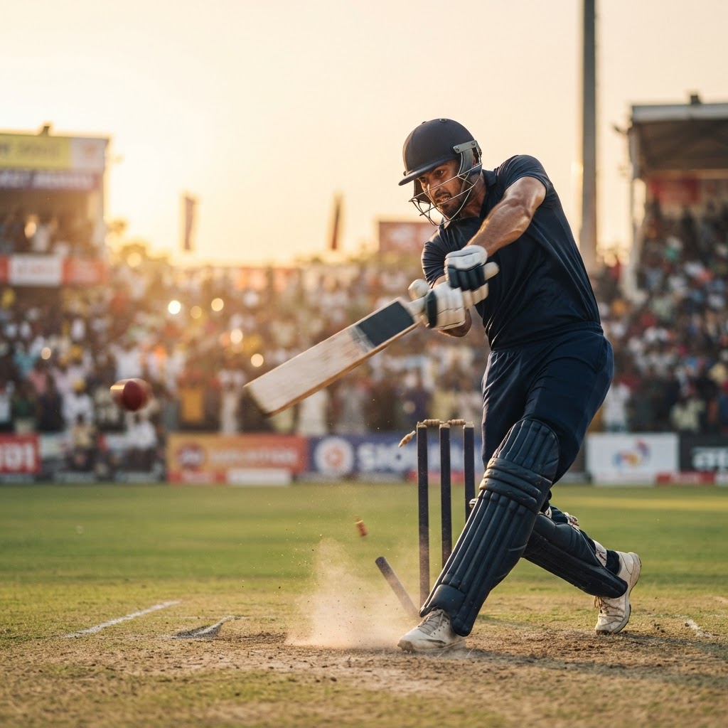 Cricketer batting