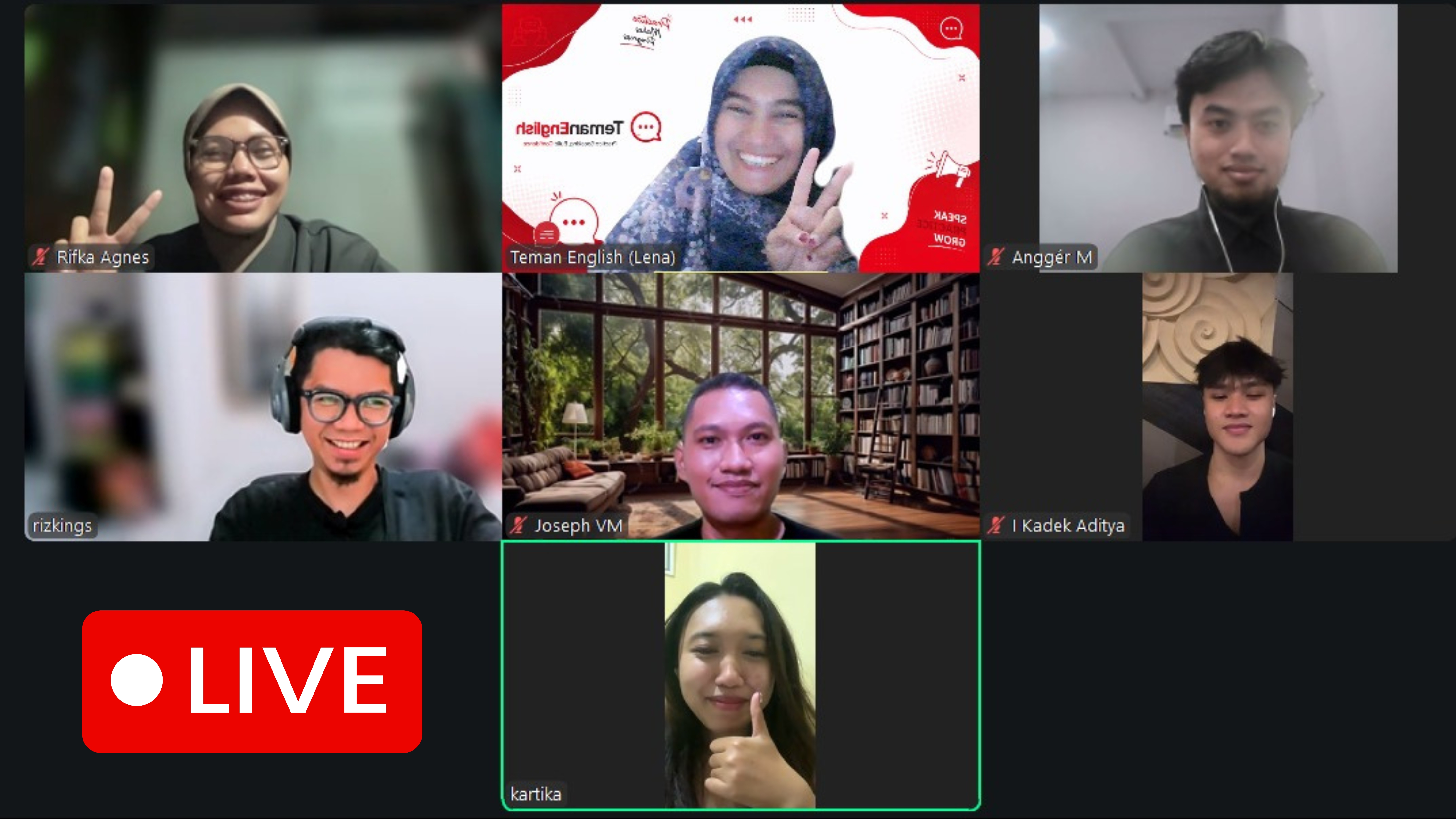 Live Zoom meeting TemanEnglish