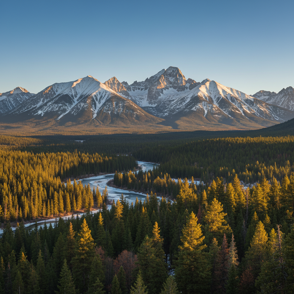 Snow-capped Colorado mountain peaks