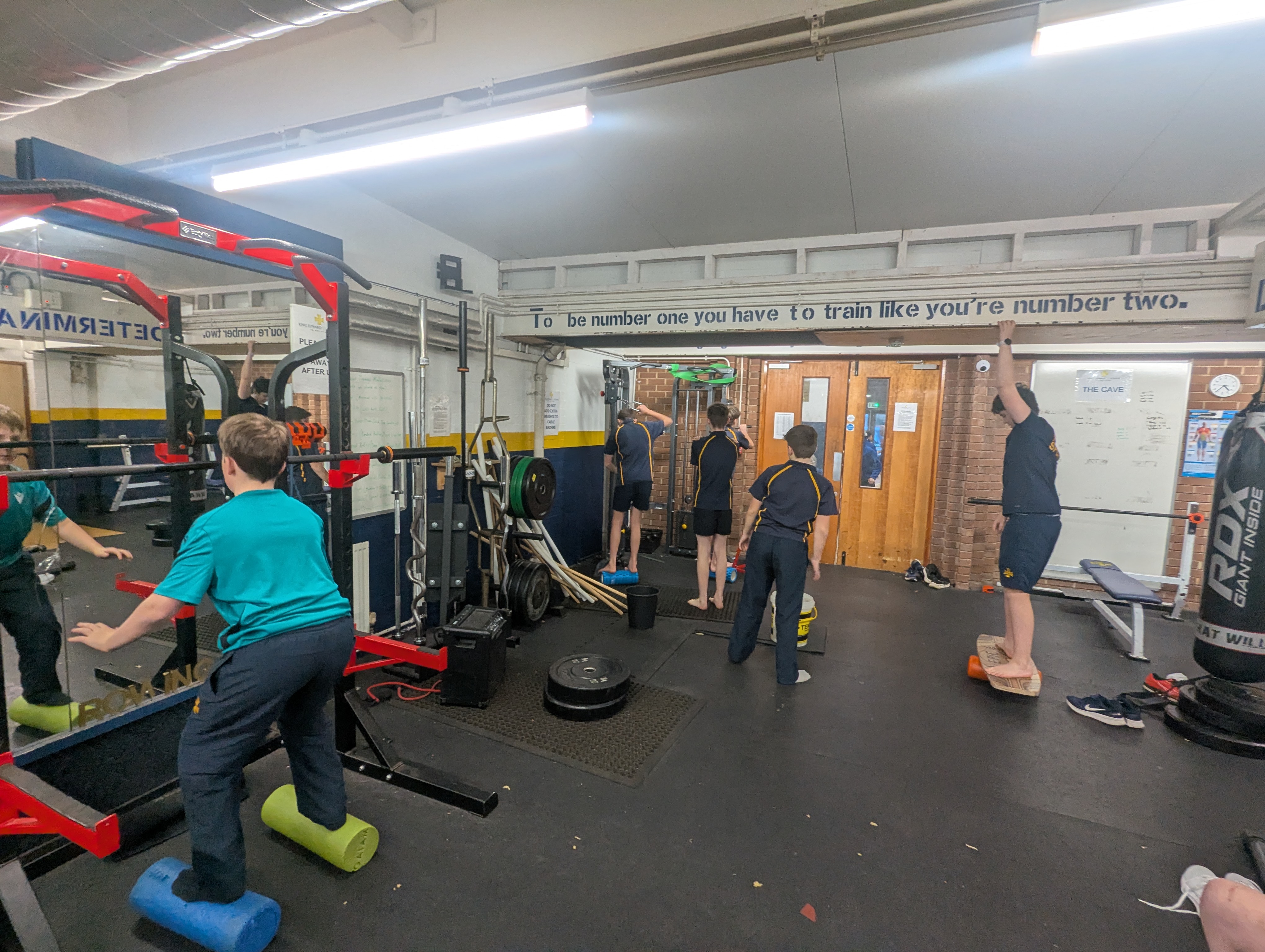 Secondary school athletes training at the S&C Club