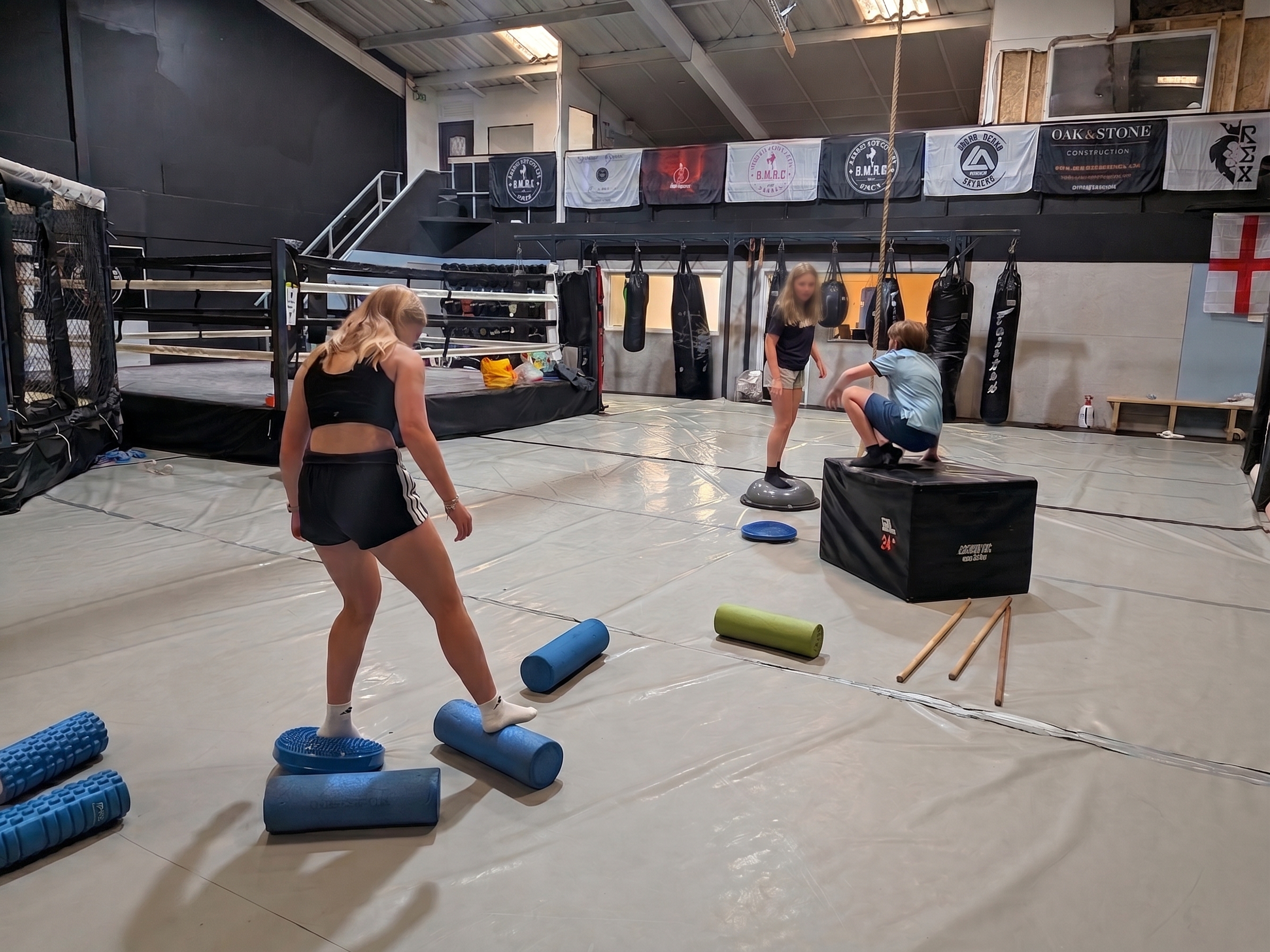 Children training at the S&C Club gym