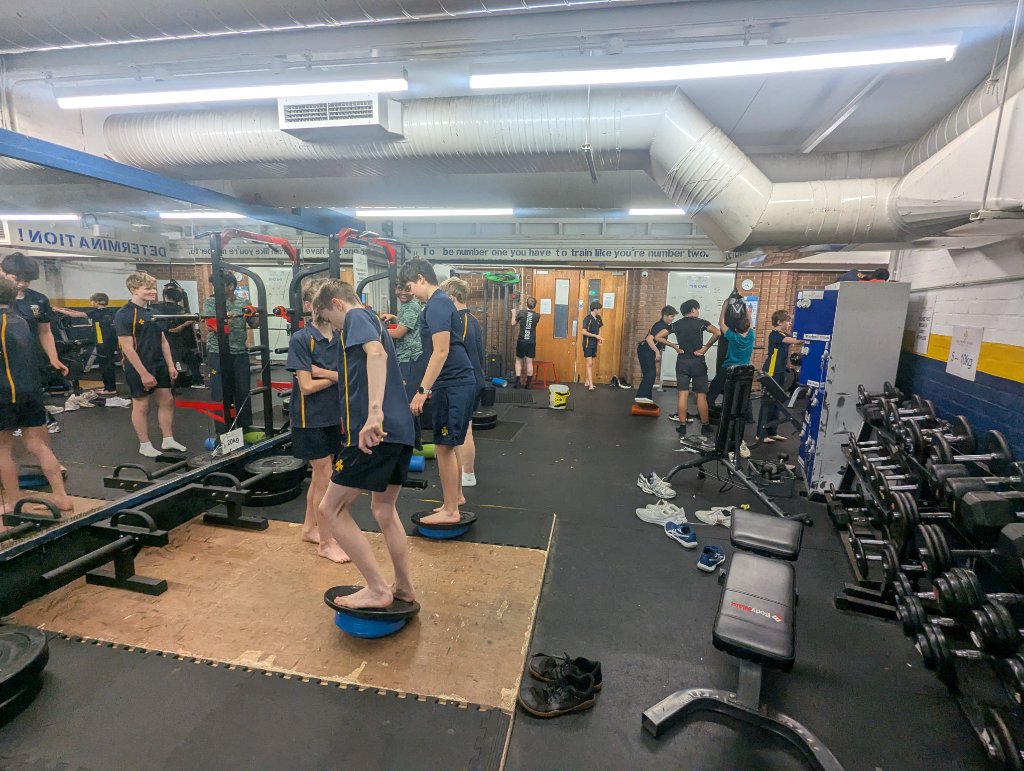 Young athletes training in the S&C Club gym