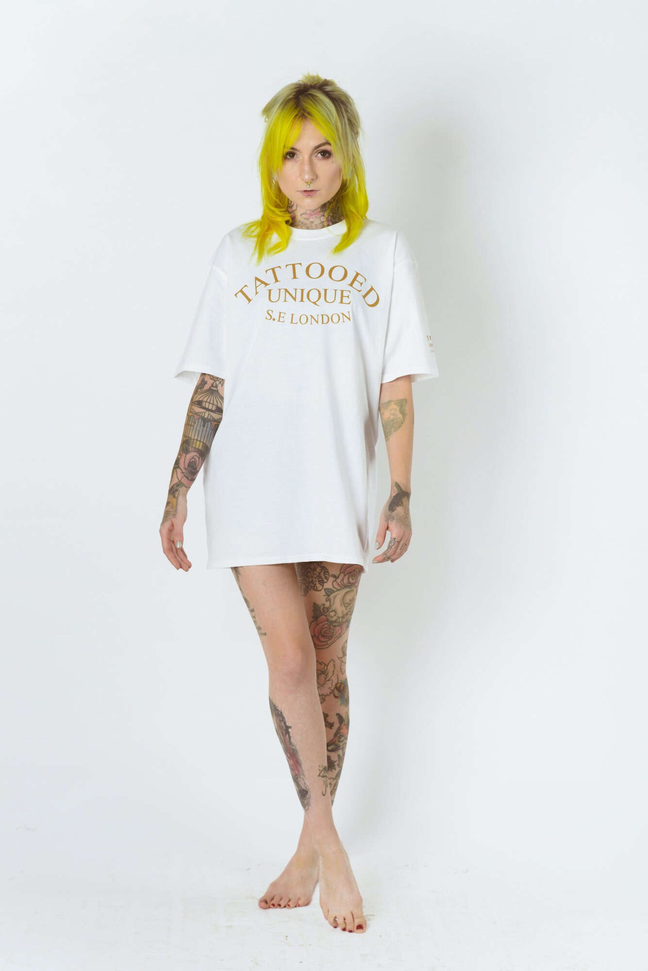 Skittlepop wearing Tattooed Unique