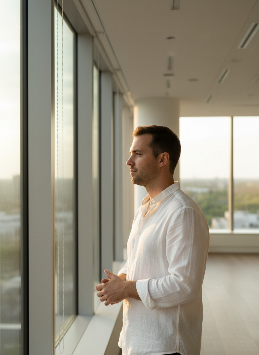 Fentria Systems leadership - visionary professional in minimalist office