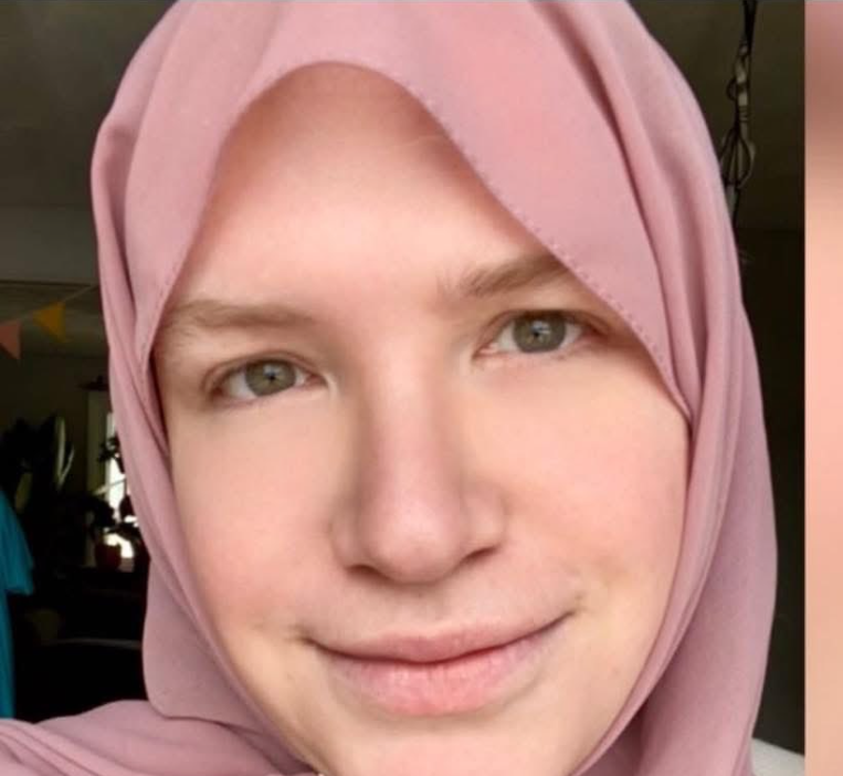 Catherine Beth Washburn wearing a hijab