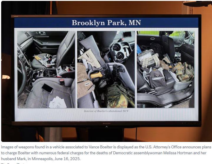 Weapons found in Boelter's abandoned SUV — Brooklyn Park, MN