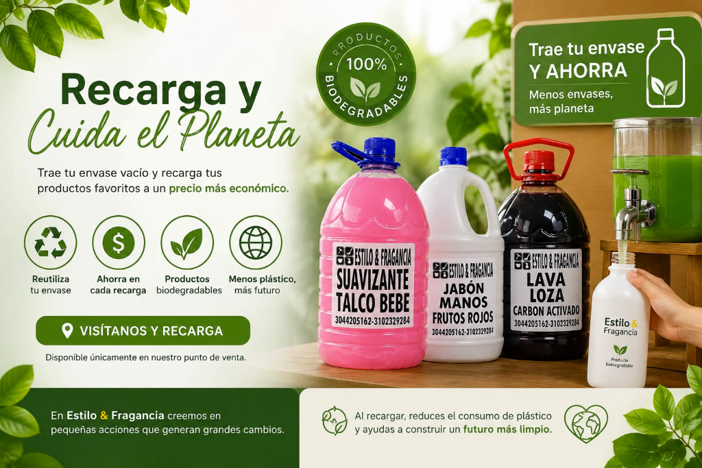 Recarga y Cuida el Planeta — Estilo & Fragancia