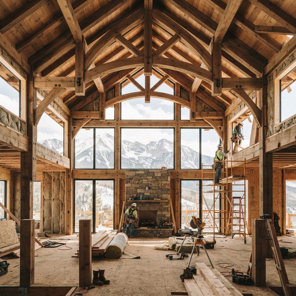 Luxury mountain home construction
