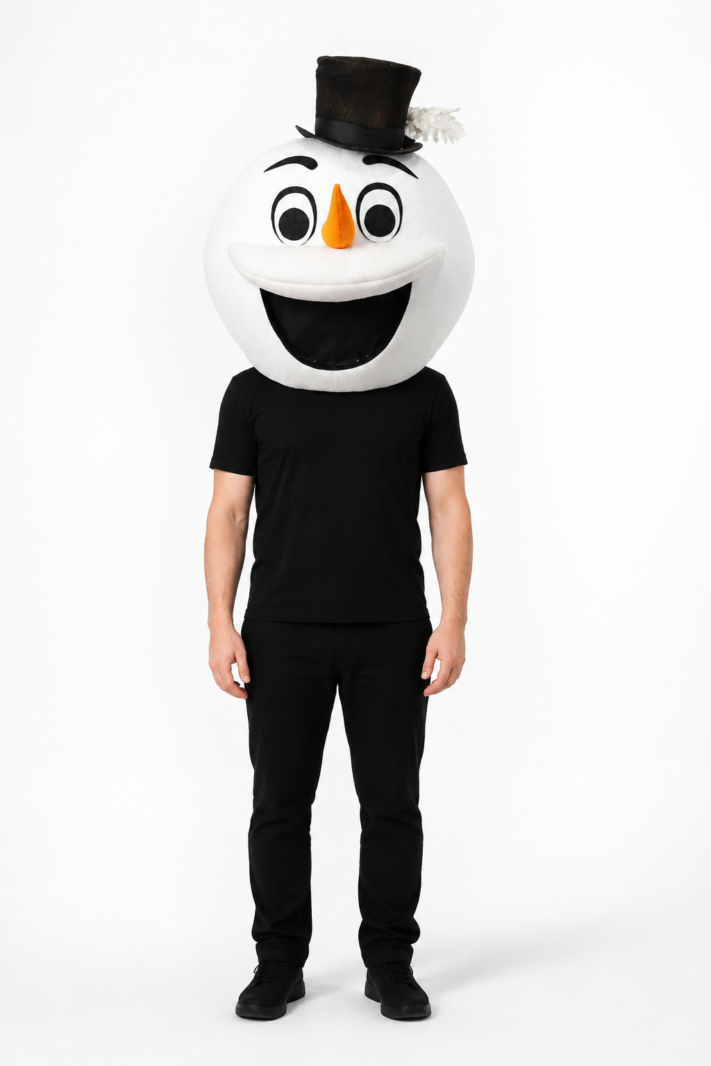 Smiling Snowman Mascot Head