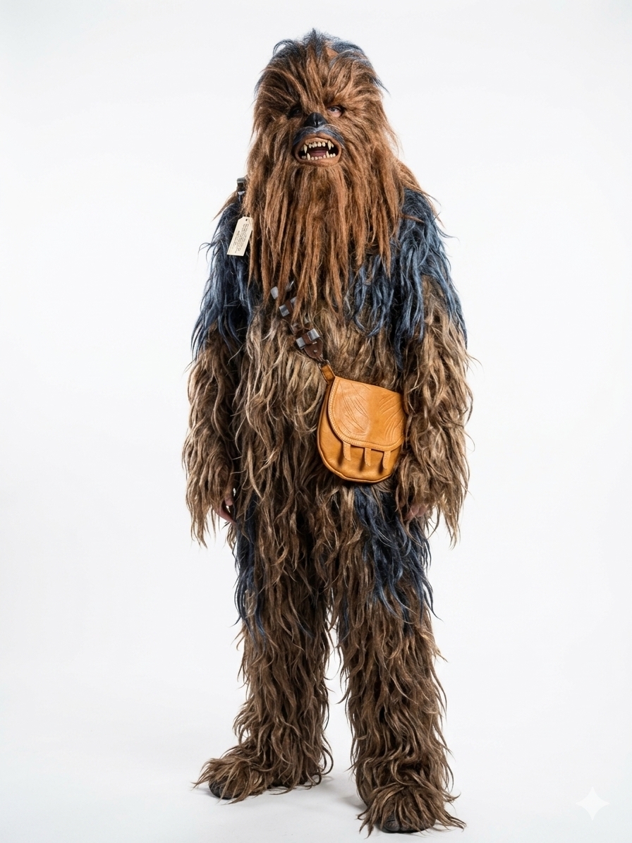Shaggy Brown Space Creature Costume with Satchel
