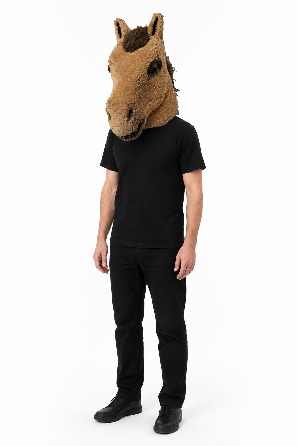 Rustic Brown Horse Mascot Head – Side View