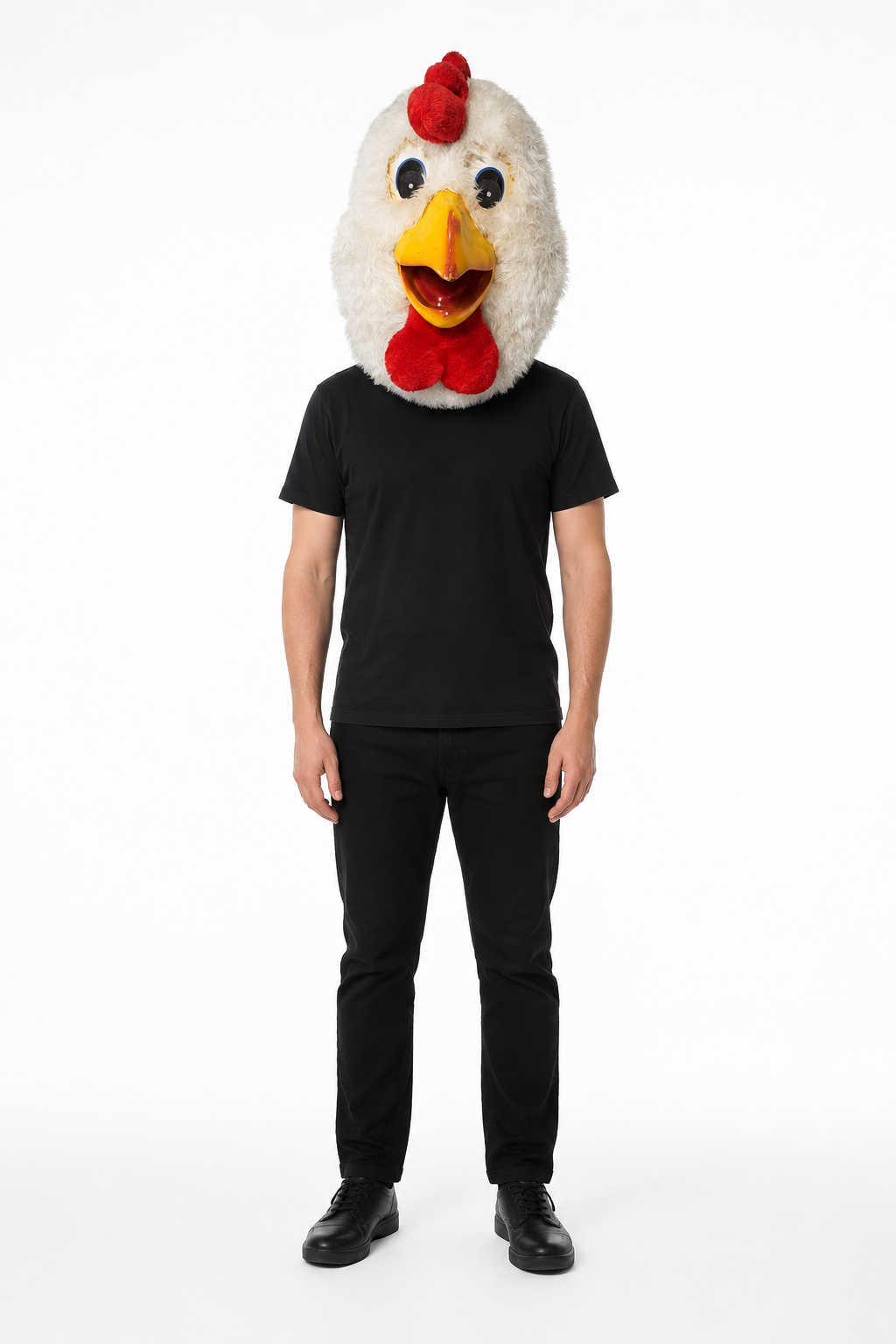 White Farm Chicken Mascot Head