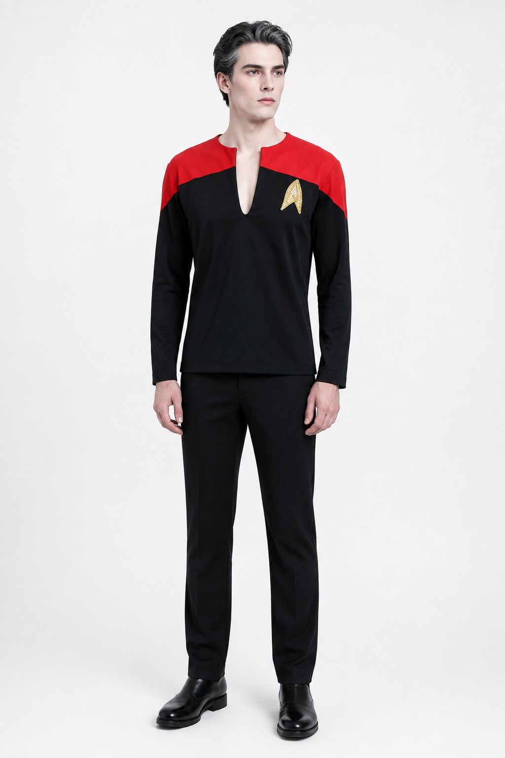 Men's Red & Black Sci-Fi Command Officer Costume