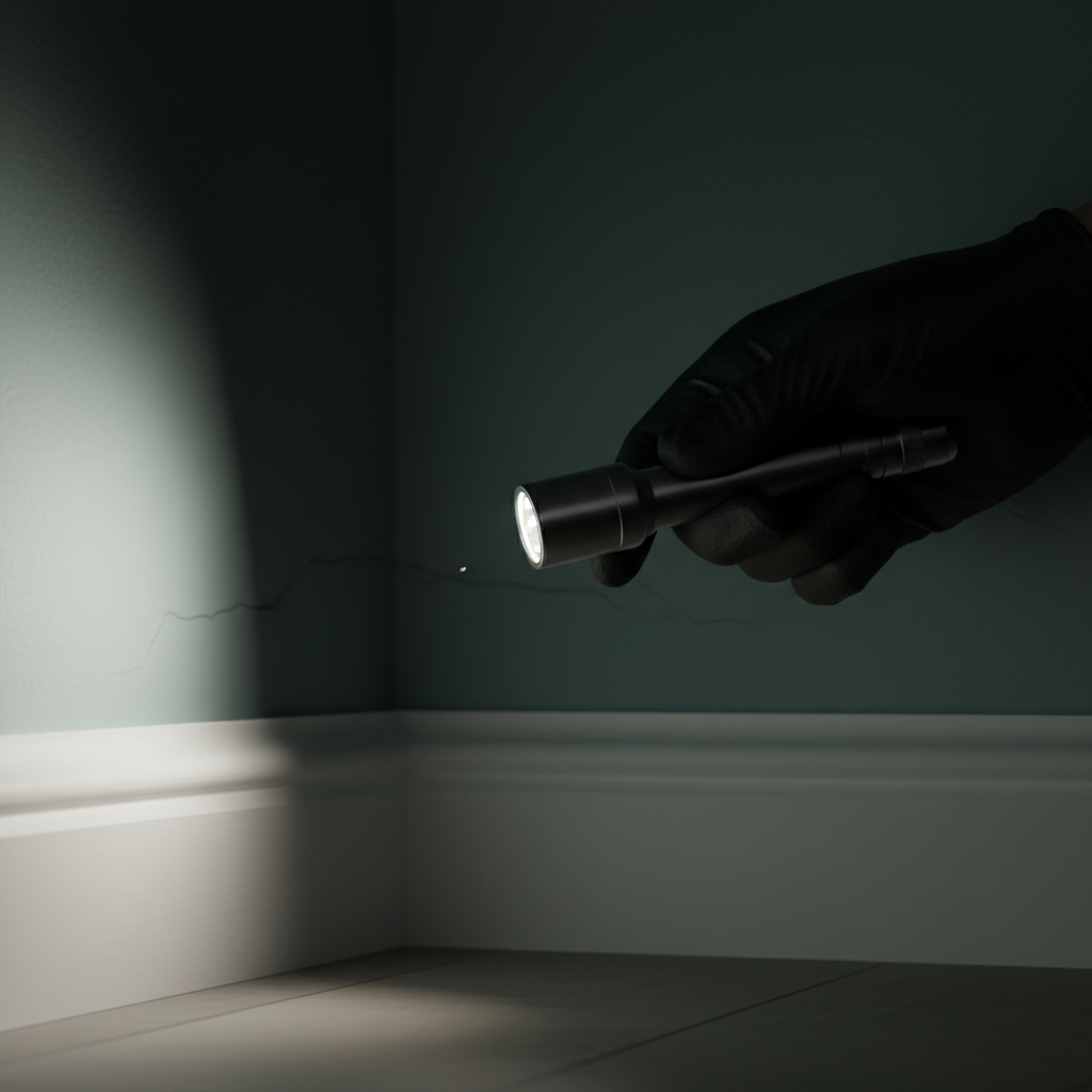 Technicien certifié réalisant une inspection anti-nuisibles