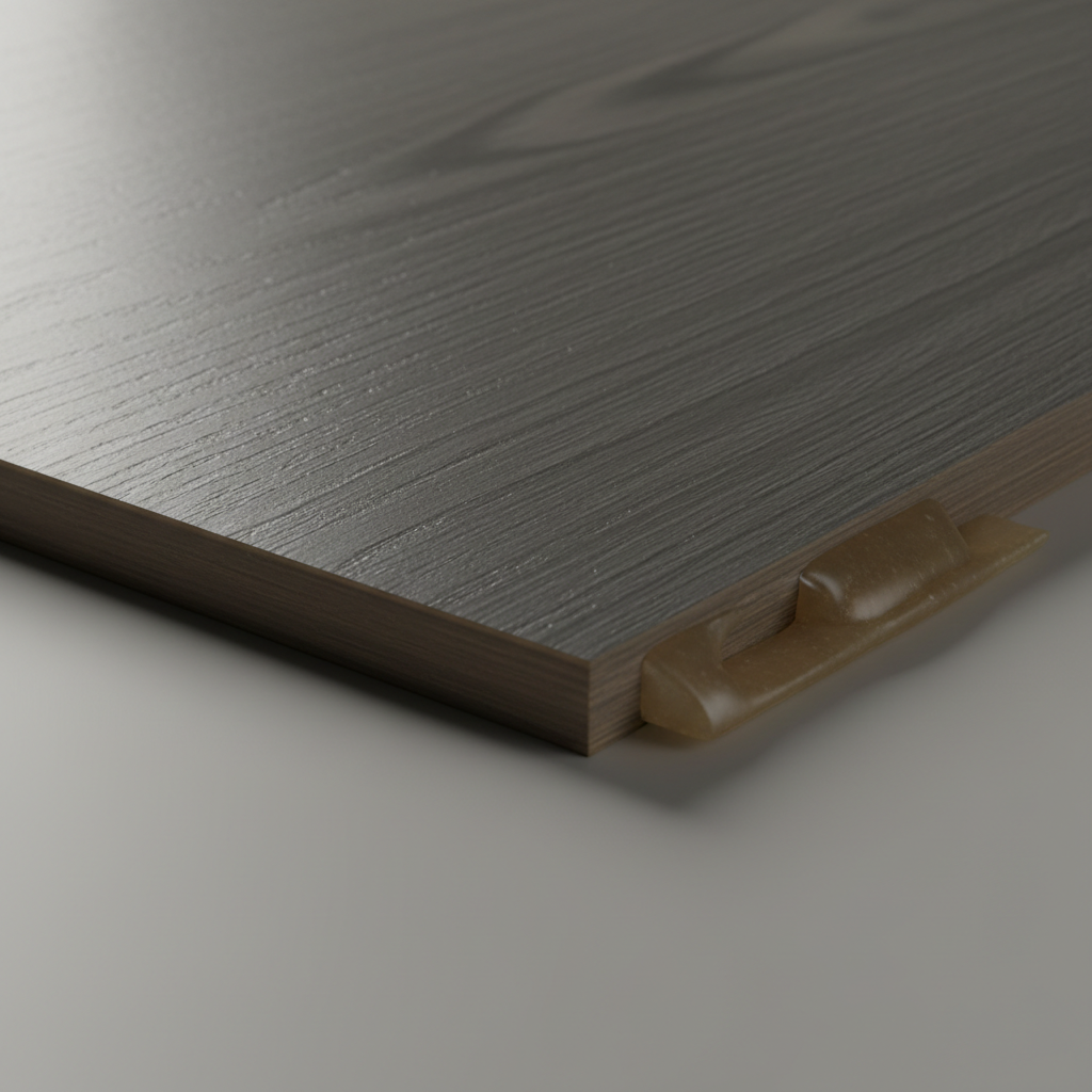 Close-up of premium laminate flooring grain texture