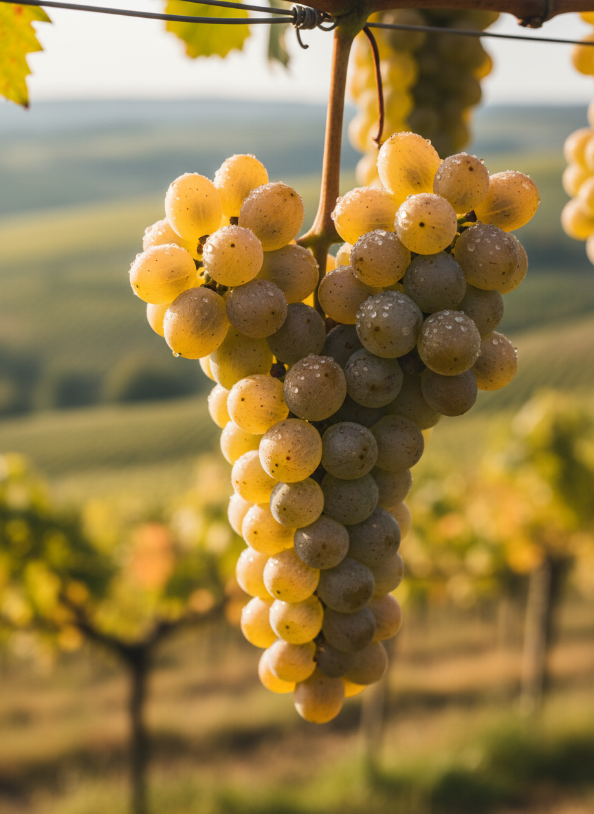 Riesling grape variety — close-up of ripe clusters on the vine