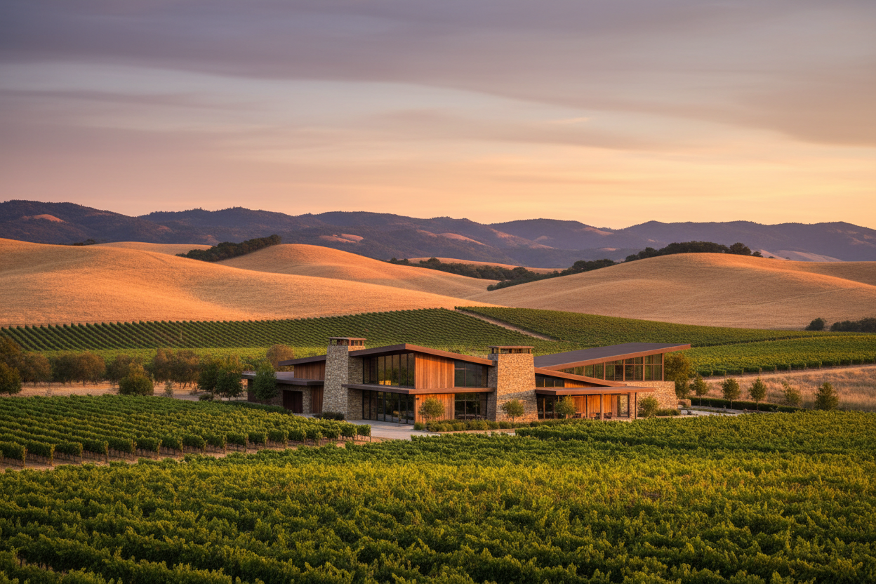 USA wine region — vineyard landscape