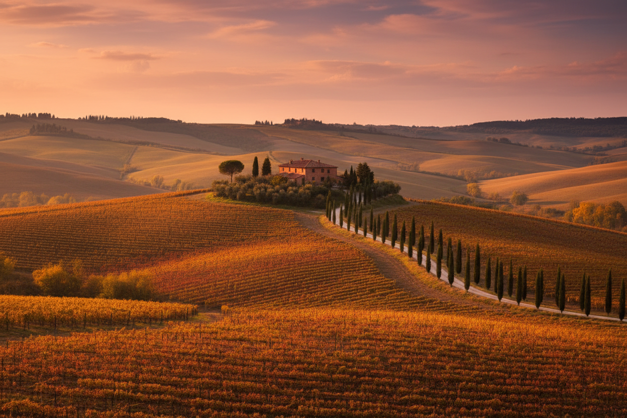 Italy wine region — vineyard landscape