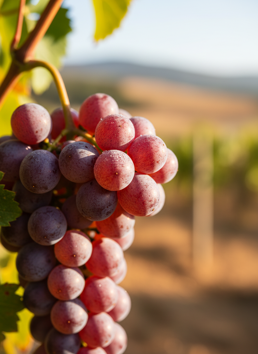 Grenache grape variety — close-up of ripe clusters on the vine