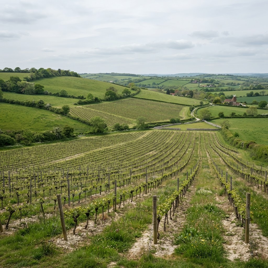 England wine region — vineyard landscape