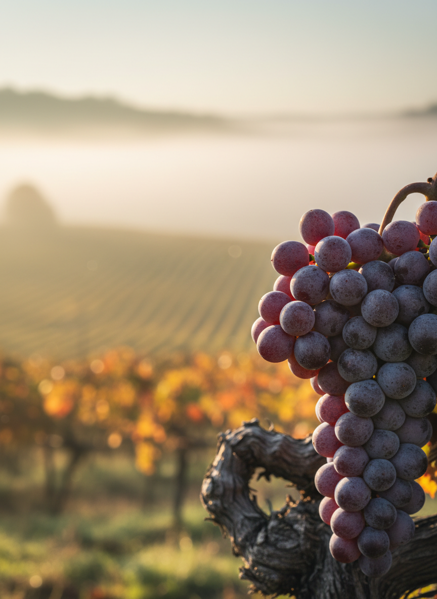 Nebbiolo grape variety — close-up of ripe clusters on the vine