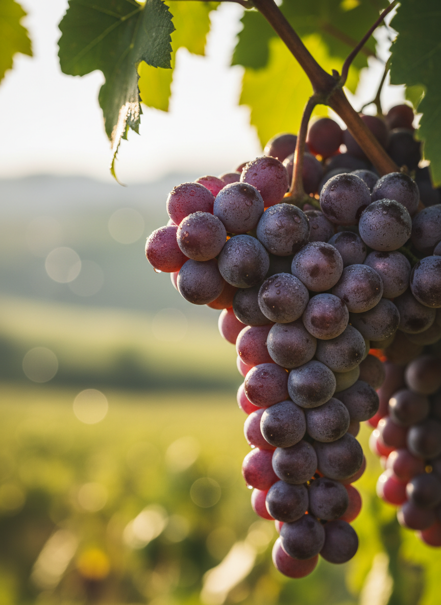 Sangiovese grape variety — close-up of ripe clusters on the vine