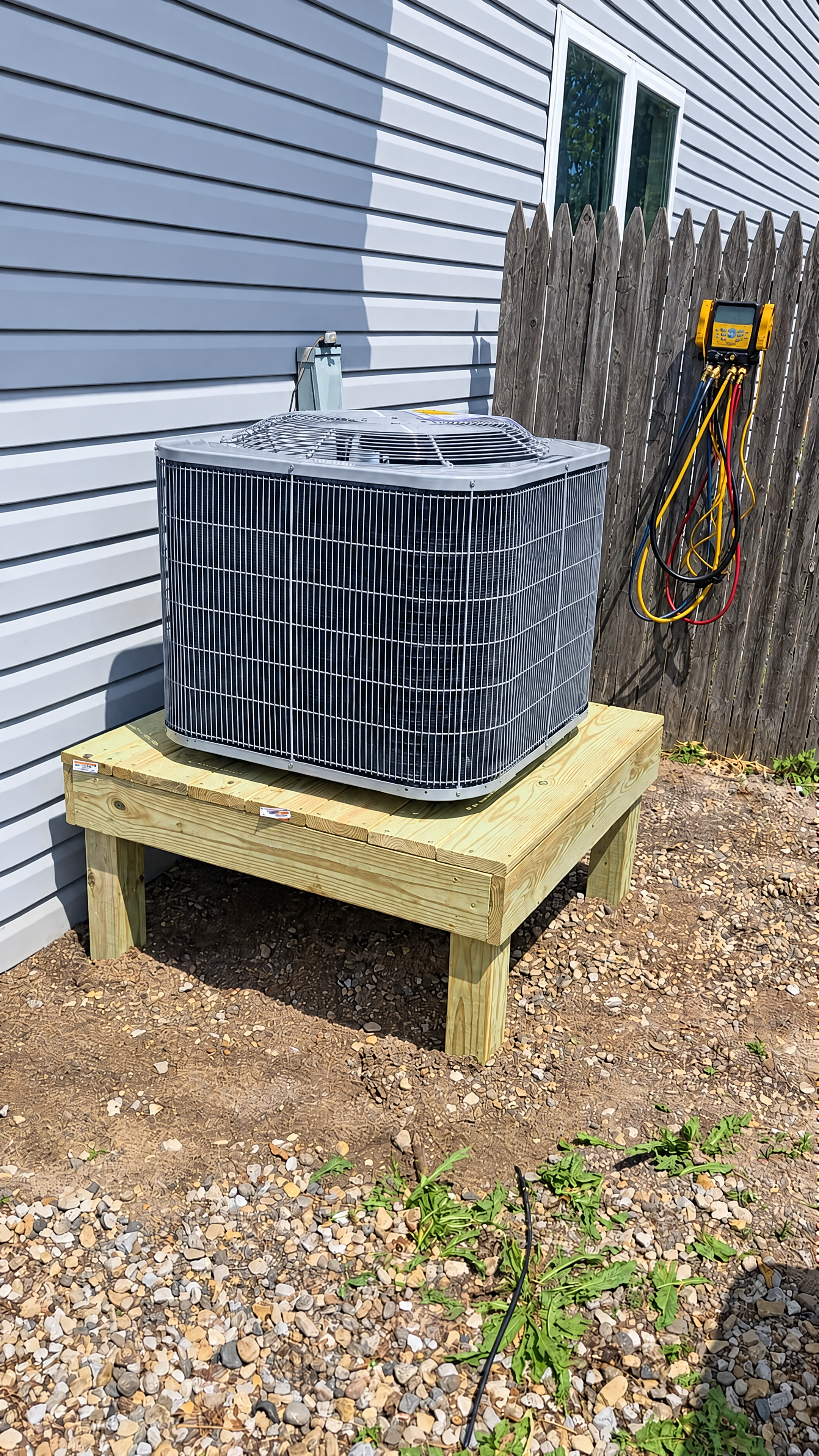 Condenser on custom platform