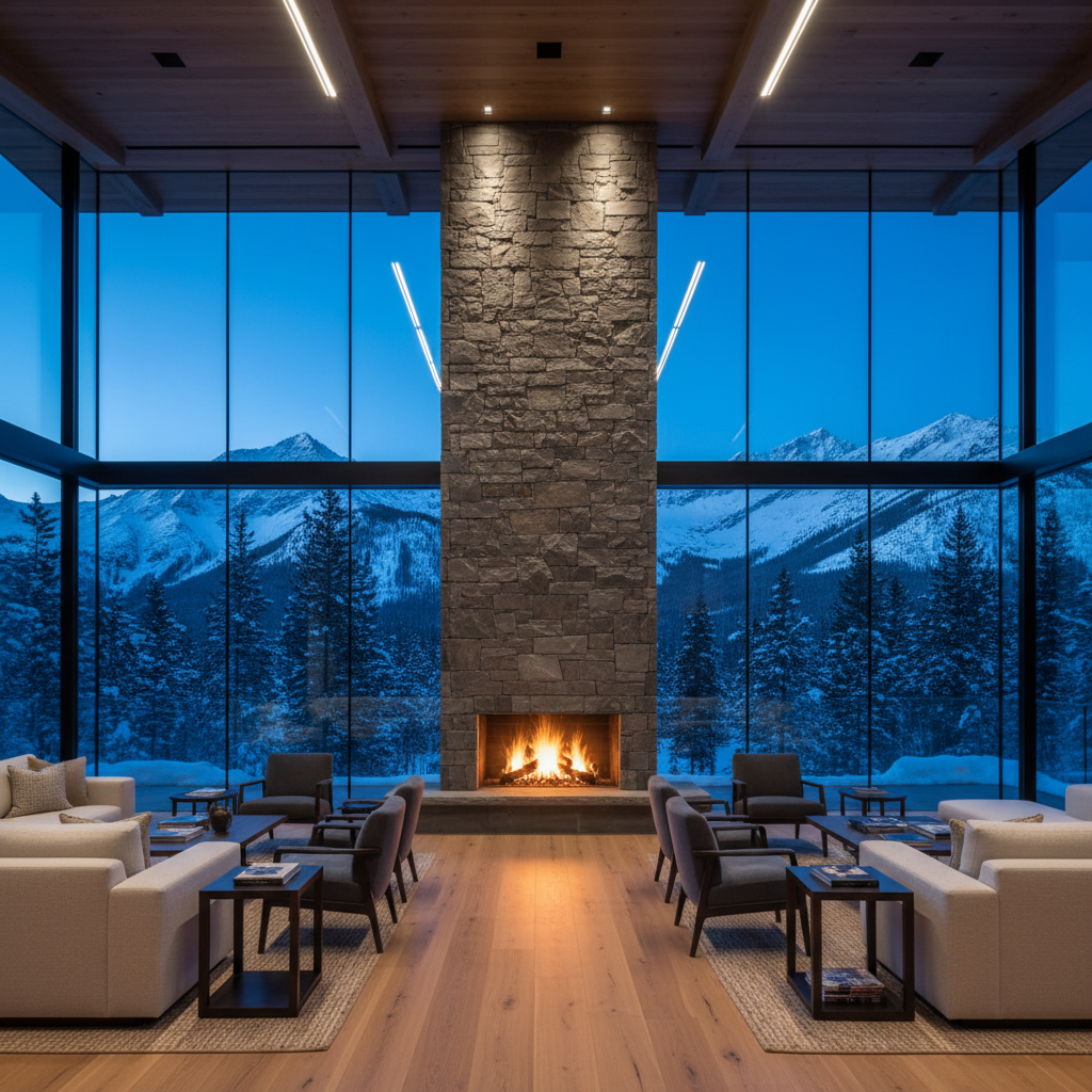 Luxury Northern Colorado estate at blue hour