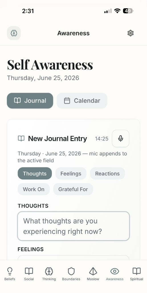 The ZINN App interface