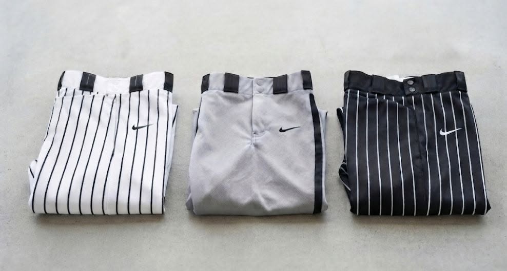 Folded baseball pants available for donation
