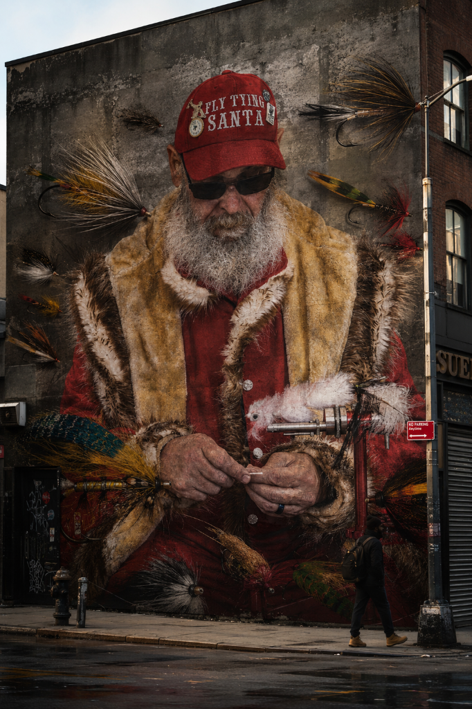 Bill Jewett — The Fly Tying Santa — tying flies