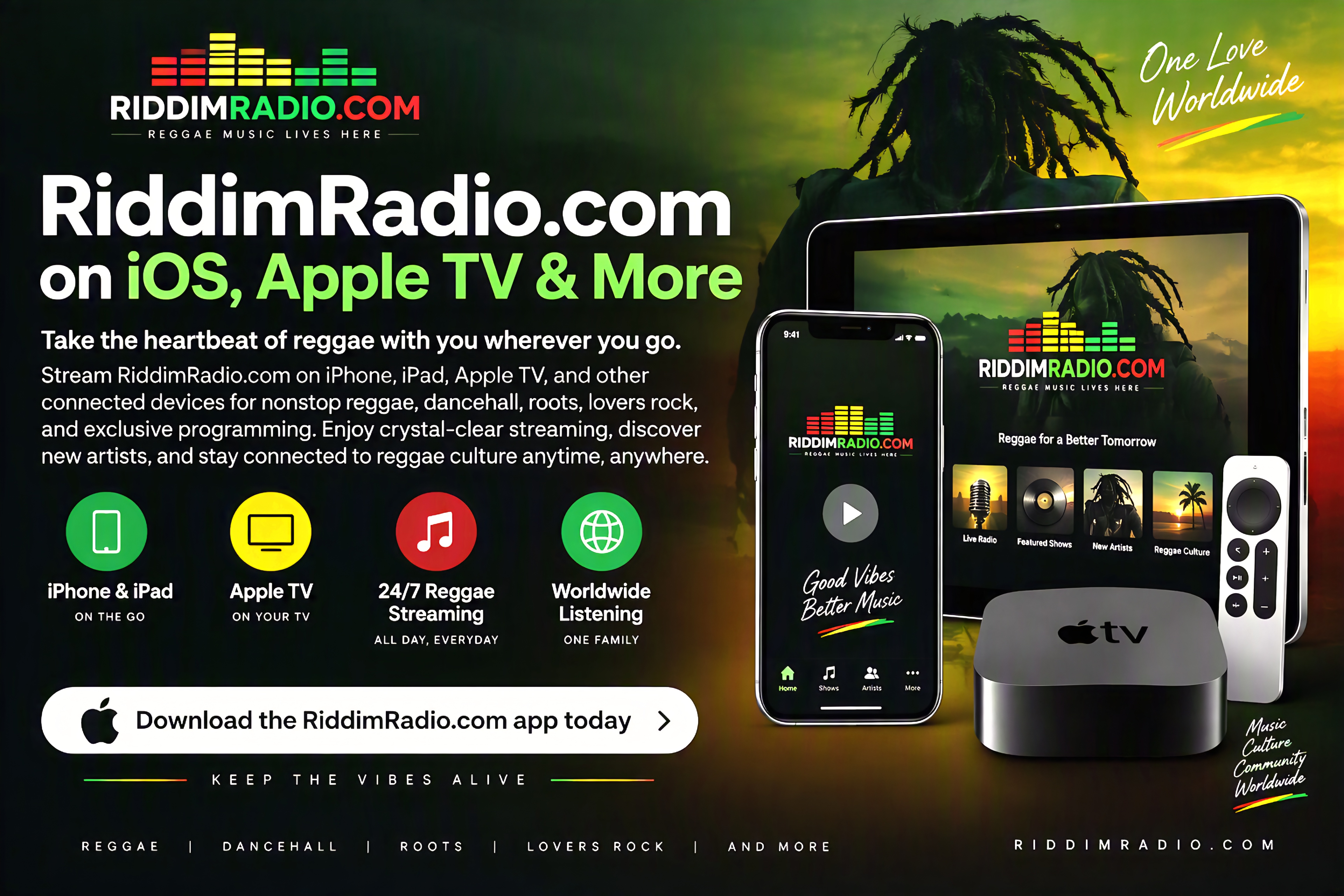 RiddimRadio.com Now on iOS & Apple TV