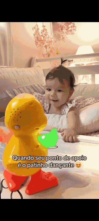 Pato dançante com luzes coloridas