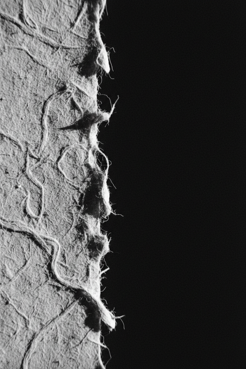 Ventures — tactile material detail in black and white