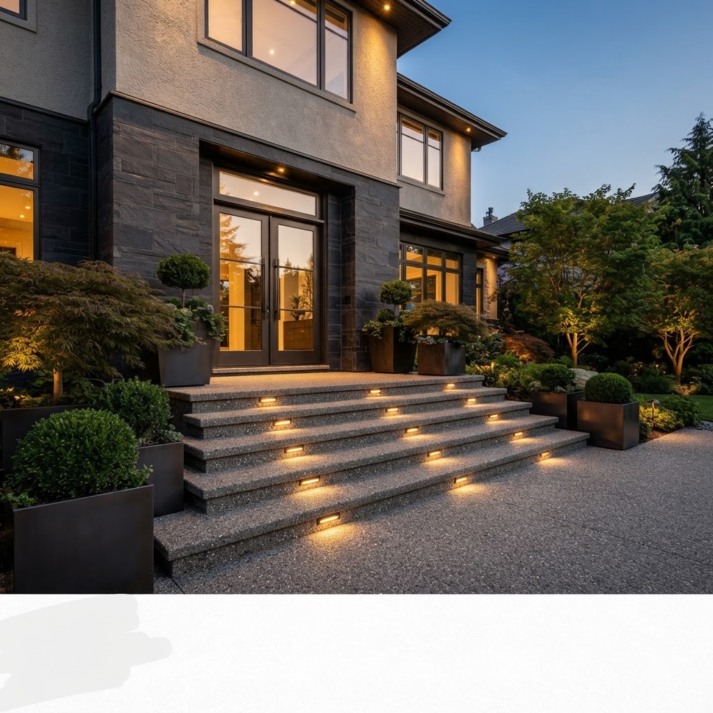Luxury home entrance resurfaced with the Poly-Granite system