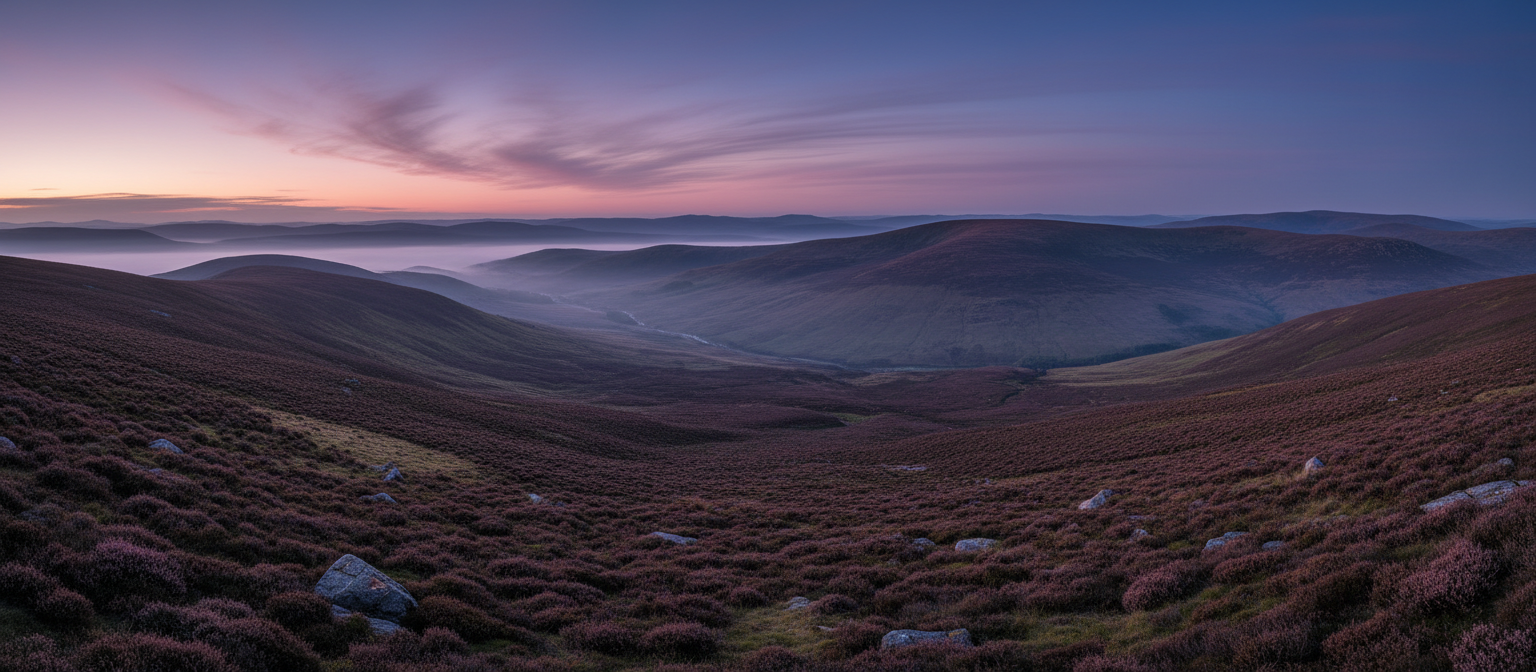 The Pentland Hills at dusk