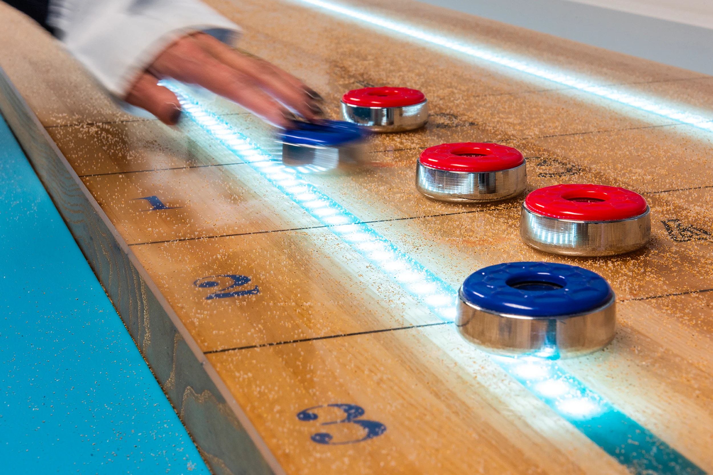 Bespoke shuffleboard table specified by interior designers for a contemporary home