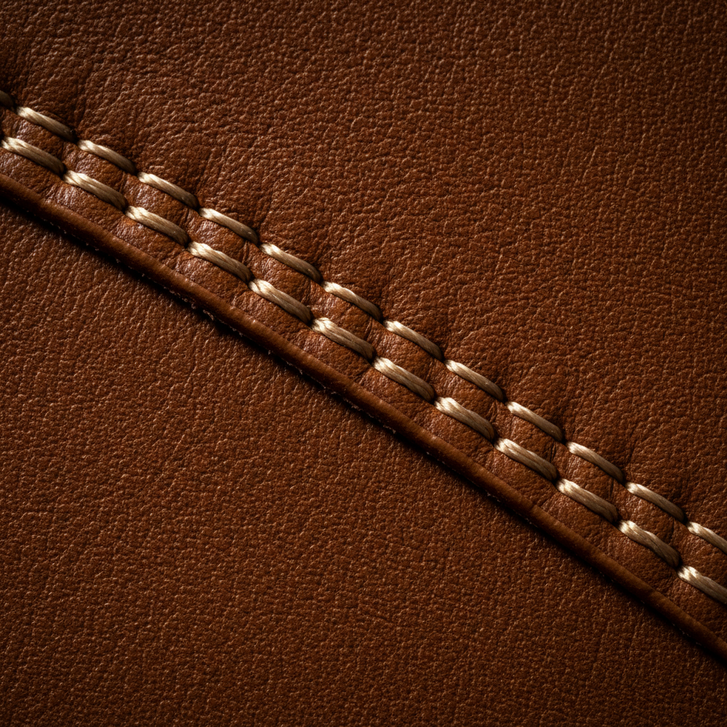 Full-grain heritage leather pocket lining