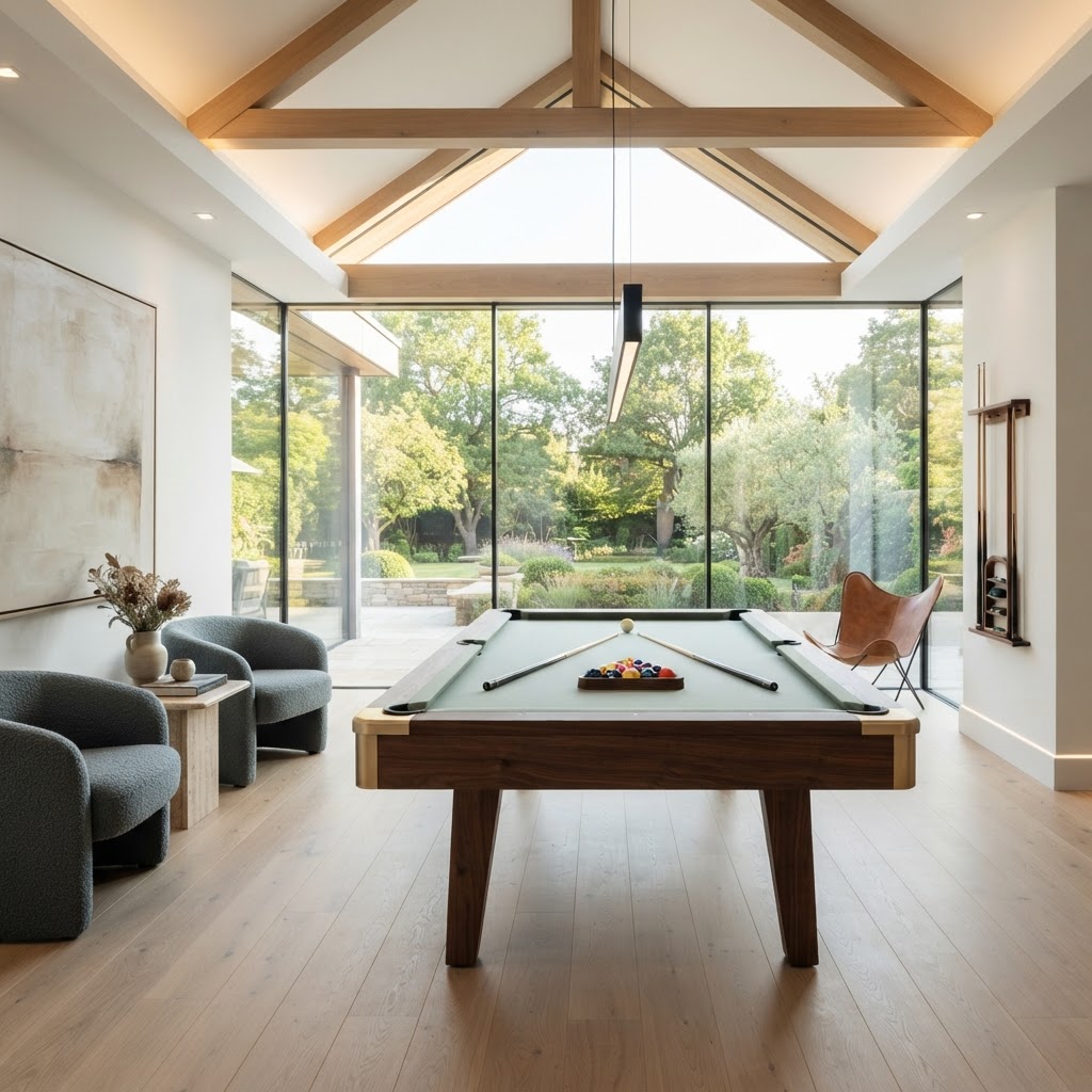 Luxury games room design inspiration with bespoke furniture