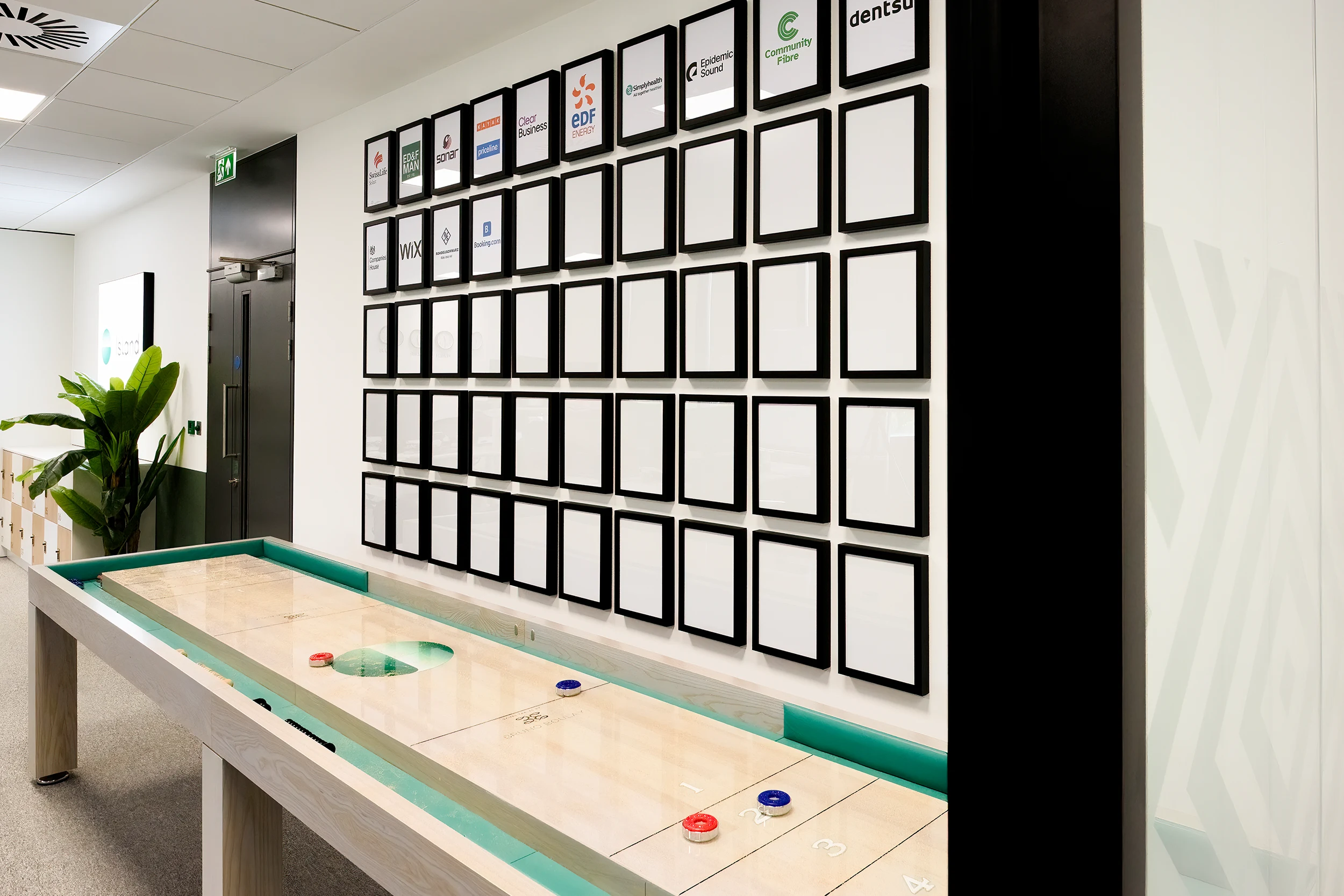 Bespoke corporate shuffleboard for office in Berkshire