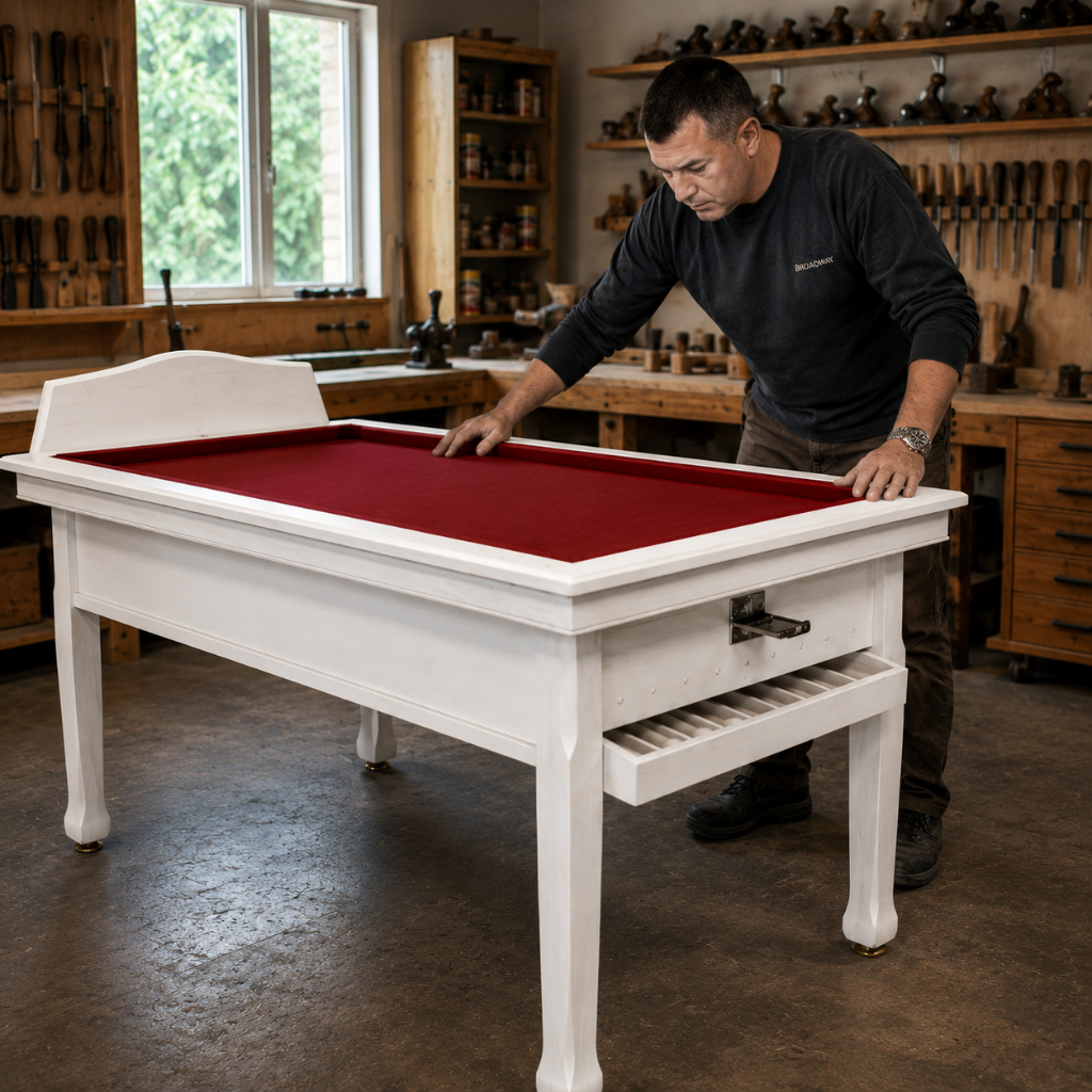 Quality inspection of handmade furniture before installation